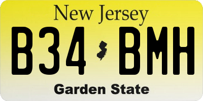 NJ license plate B34BMH
