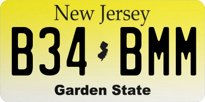 NJ license plate B34BMM
