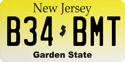 NJ license plate B34BMT