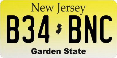 NJ license plate B34BNC