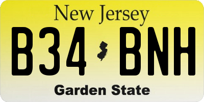 NJ license plate B34BNH