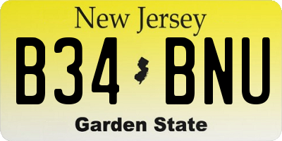NJ license plate B34BNU