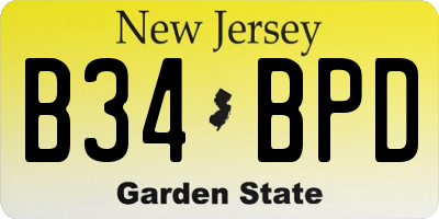 NJ license plate B34BPD