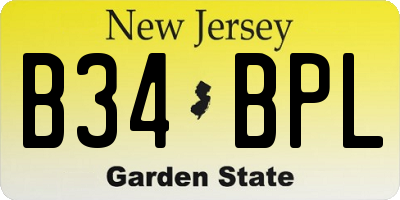 NJ license plate B34BPL