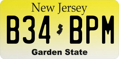 NJ license plate B34BPM
