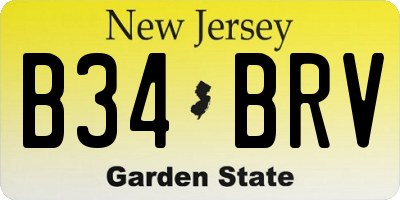 NJ license plate B34BRV