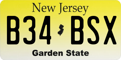 NJ license plate B34BSX