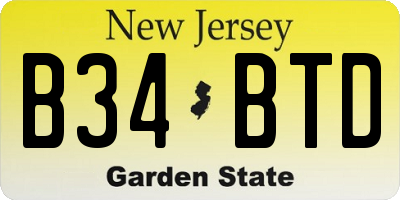 NJ license plate B34BTD