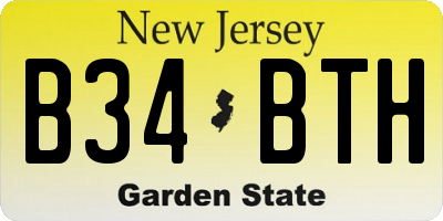 NJ license plate B34BTH