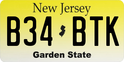 NJ license plate B34BTK