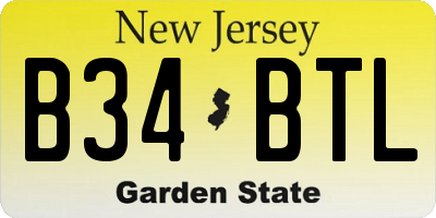 NJ license plate B34BTL
