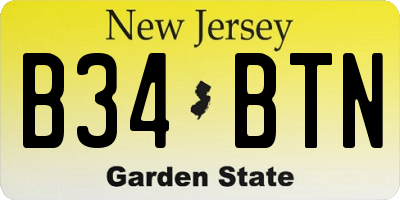 NJ license plate B34BTN