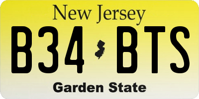 NJ license plate B34BTS
