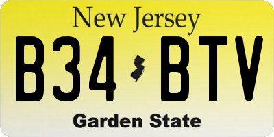 NJ license plate B34BTV