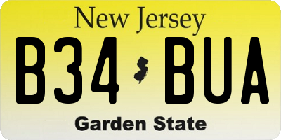 NJ license plate B34BUA