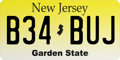 NJ license plate B34BUJ