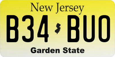 NJ license plate B34BUO