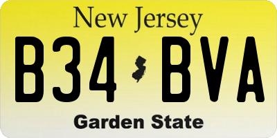 NJ license plate B34BVA