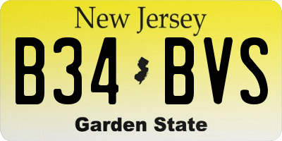 NJ license plate B34BVS