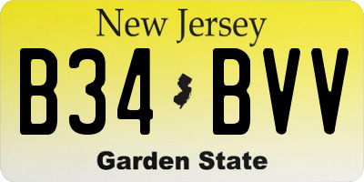 NJ license plate B34BVV