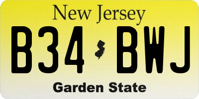NJ license plate B34BWJ