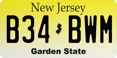 NJ license plate B34BWM