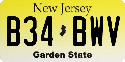 NJ license plate B34BWV
