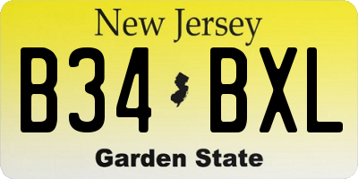 NJ license plate B34BXL