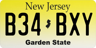NJ license plate B34BXY
