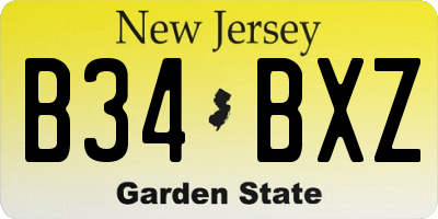 NJ license plate B34BXZ