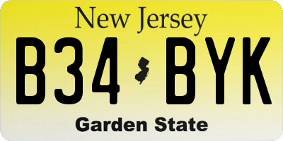 NJ license plate B34BYK