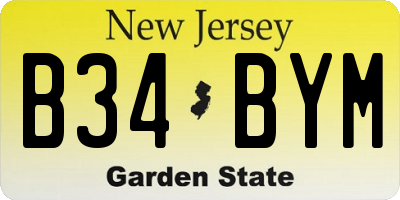 NJ license plate B34BYM