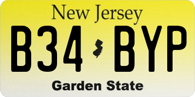 NJ license plate B34BYP
