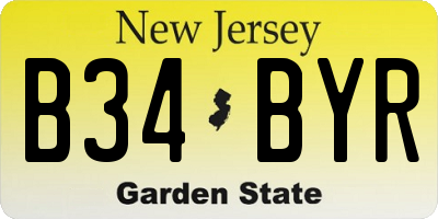 NJ license plate B34BYR