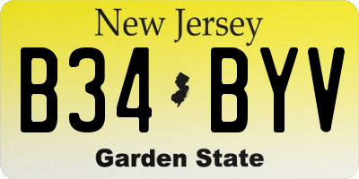 NJ license plate B34BYV