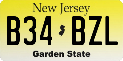 NJ license plate B34BZL