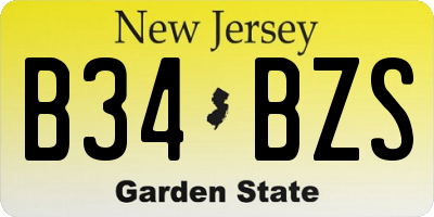 NJ license plate B34BZS