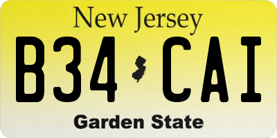 NJ license plate B34CAI