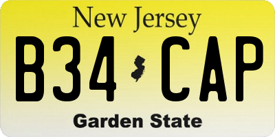 NJ license plate B34CAP