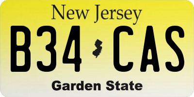 NJ license plate B34CAS