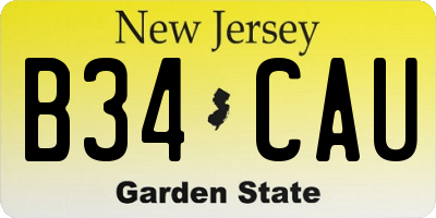 NJ license plate B34CAU