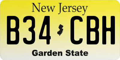 NJ license plate B34CBH