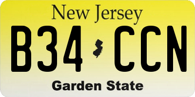 NJ license plate B34CCN
