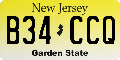 NJ license plate B34CCQ