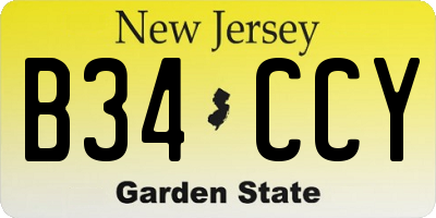 NJ license plate B34CCY