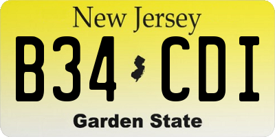 NJ license plate B34CDI