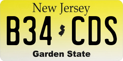 NJ license plate B34CDS