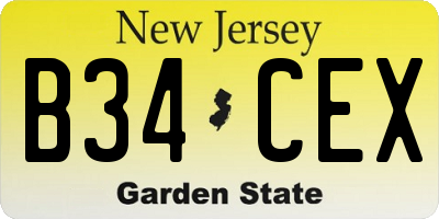 NJ license plate B34CEX