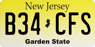 NJ license plate B34CFS