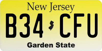 NJ license plate B34CFU